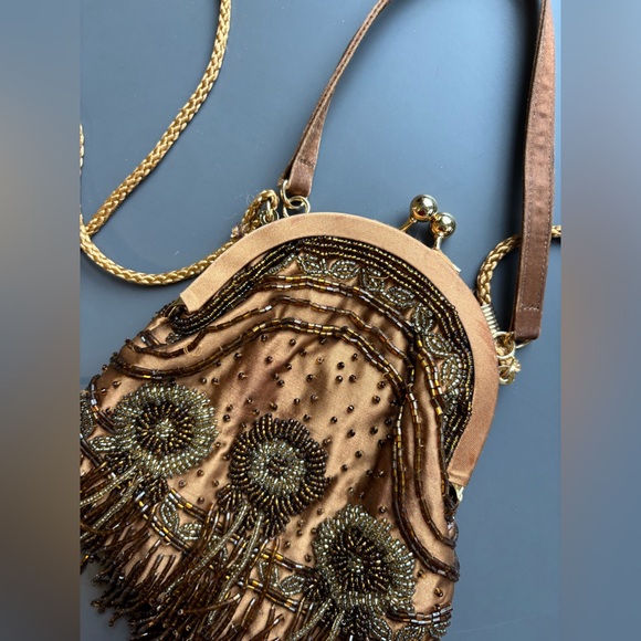 Like new Kate Landry Beaded Vintage Purse with Fringe - Picture 3 of 9